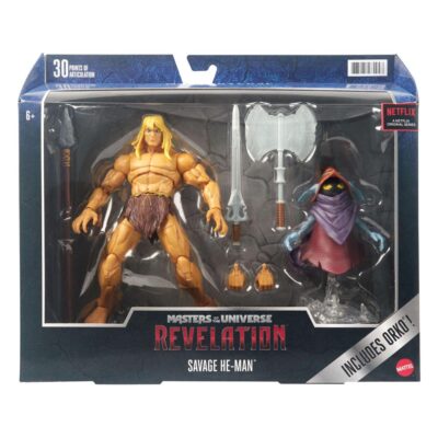Masters of the Universe Masterverse Revelation Deluxe Savage He-Man & Orko