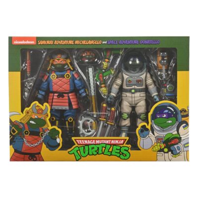 Teenage Mutant Ninja Turtles Cartoon 2 Pack Space Adventure and Samurai Turtles 18 cm