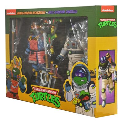 Teenage Mutant Ninja Turtles Cartoon 2 Pack Space Adventure and Samurai Turtles 18 cm