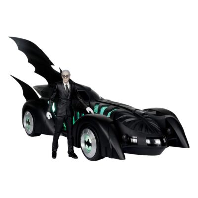 Batman Forever Alfred Pennyworth and Batmobile (Gold Label) 79 cm