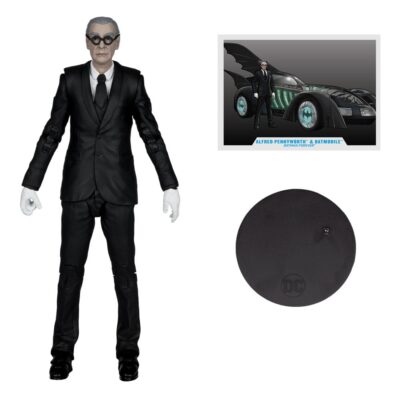 Batman Forever Alfred Pennyworth and Batmobile (Gold Label) 79 cm