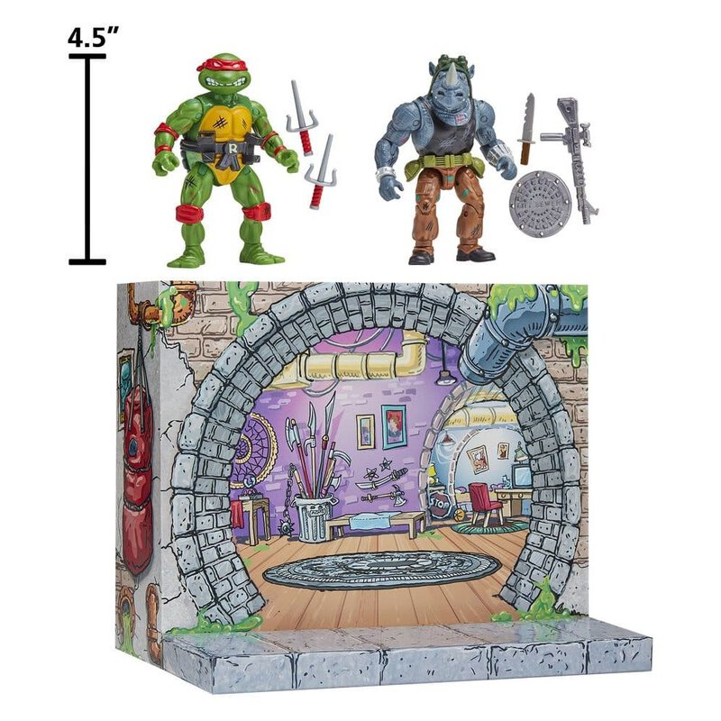 Teenage Mutant Ninja Turtles Remastered Raphael vs Rocksteady 2-pack